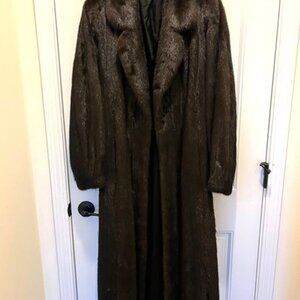 Vintage Ranch Mink Coat 50” Male Skins, Notch Collar